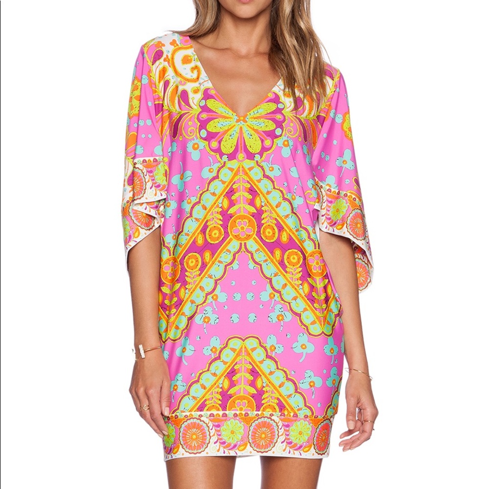 COPY - Trina Turk Beach Coverup Neon Paisley